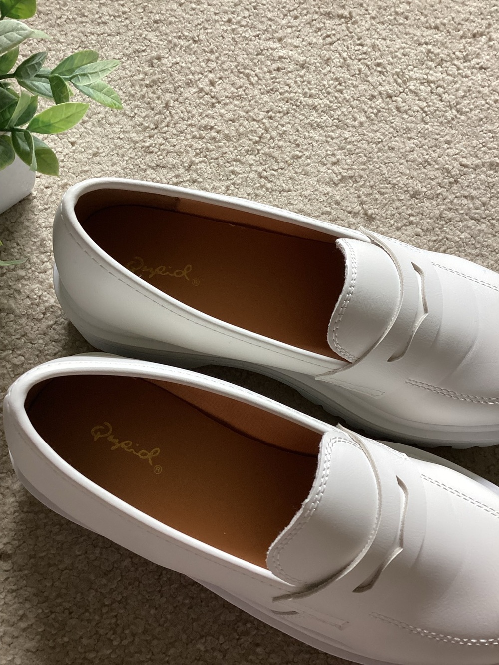Qupid White Penny Loafer Chunky Platform Shoes Size 8 - Picture 5 of 10